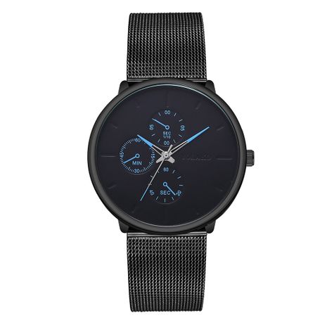 Nuevo reloj de correa de malla de aleación de hombre ultrafino reloj de negocios de tres ojos de moda al por mayor nihaojewelry's discount tags