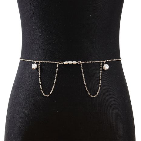 Korean fashion new  retro fashion personality creative wild pearl waist chain nihaojewelry wholesale   NHPS235582's discount tags