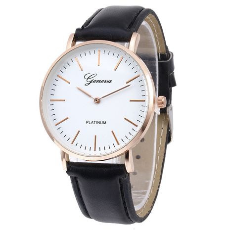 fashion new  ultra-thin belt watch Geneva two-pin men's watch men's casual belt watch wholesale's discount tags