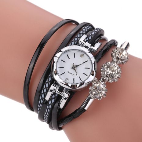 Fashion PU Thin Strap Set Diamond  Fashion Watch Small Dial Bracelet Watch wholesale's discount tags