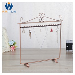 new fashion wrought iron metal jewelry display stand necklace storage rack hanging ear line shelf jewelry display hanger wholesale