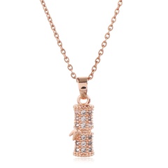 Korean  fashion sweet copper micro inlaid zirconium bamboo necklace wholesale nihaojewelry
