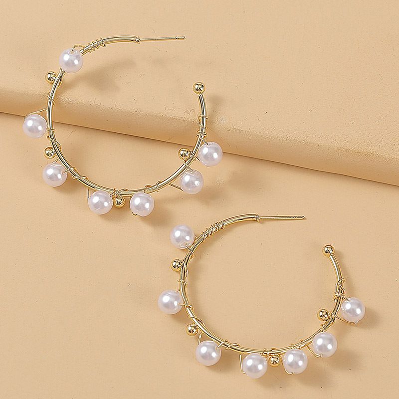 Ear rings geometrische hand gefertigte perlen Cfrmige Ohrringe europische und amerikanische Persnlichkeit grenz berschreitende trend ige gewebte Ohrringe