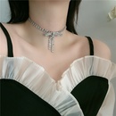 Korean girl flash diamond bow tassel neck chain short simple clavicle chain choker wholesale nihaojewelrypicture13