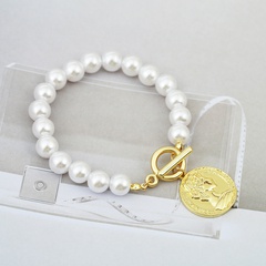 40137 grenz überschreitende neue Produkt zubehör einfache Retro-Perlen-ins-Armband weibliche Accessoires Porträt geprägtes Armband Direkt vertrieb