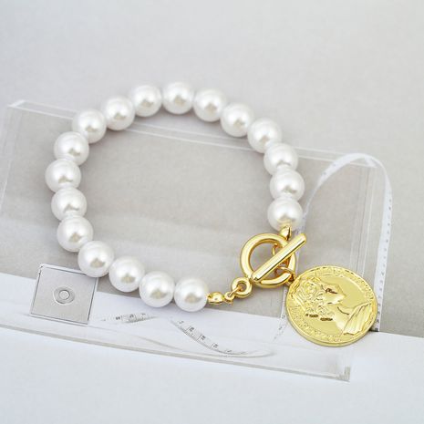 nouveaux accessoires simple rétro bracelet en perles bijoux portrait bracelet en relief en gros nihaojewelry's discount tags