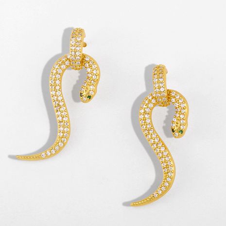 créatives micro-boucles d'oreilles zircon serpent boucles d'oreilles simples serpent en gros nihaojewelry's discount tags