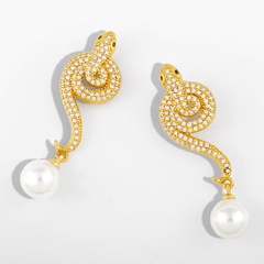 new pearl earrings exaggerated serpentine earrings jewelry wholesale nihaojewelry