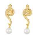 new pearl earrings exaggerated serpentine earrings jewelry wholesale nihaojewelrypicture8