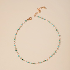Bijoux populaires simple sauvage Corée du Sud vert sucre perlé cube perle collier en gros nihaojewelry