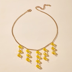 collar de borla con cuentas de cristal amarillo retro boho collar de estilo antiguo exagerado al por mayor nihaojewelry