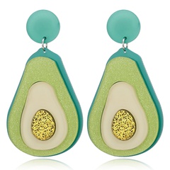fashion new acrylic avocado fruit green earrings cute sweet earrings wholesale nihaojewelry
