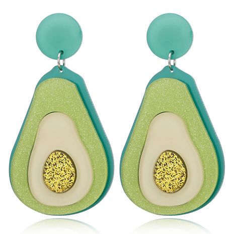 fashion new acrylic avocado fruit green earrings cute sweet earrings wholesale nihaojewelry's discount tags