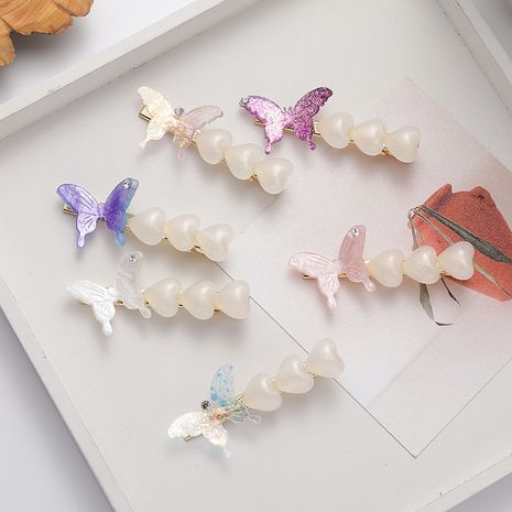 Girl butterfly love hair clip hairpin side clip sweet hair accessories wholesale nihaojewelry NHMS231057's discount tags