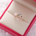 Korea fashion diamond crystal zircon flower ring micro inlaid sweet wild love flower ring wholesale nihaojewelrypicture111