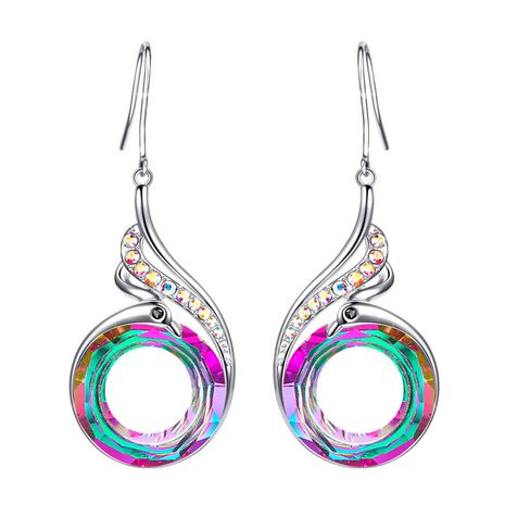 mode ethnique style coloré cristal paon boucles d'oreilles dégradé bijoux créatifs en gros nihaojewelry's discount tags