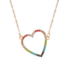 Simple color love necklace women fashion wild hollow peach heart pendant clavicle chain