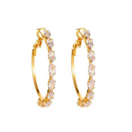 fashion hollow simple geometric earrings ladies elegant crystal round earrings wholesale nihaojewelry's discount tags