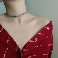 Korean niche design necklace women metal chain flashing diamond stitching clavicle chain