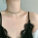 Korean niche design necklace women metal chain flashing diamond stitching clavicle chainpicture13