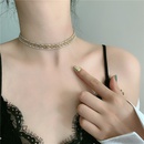 Collier de conception de niche corenne femmes chane en mtal clignotant chane de clavicule couture diamantpicture14