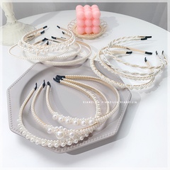 korean retro pearl headband simple headdress face wash hairband hairpin wholesale nihaojewelry