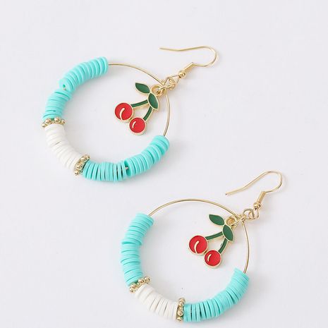geometric handmade soft ceramic beaded cherry earrings round earrings jewelry wholesale nihaojewelry's discount tags