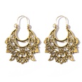 Retro ethnic style earrings fashion allmatch alloy geometric hollow gold exaggerated long earrings wholesale nihaojewelrypicture40