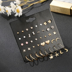 20 pairs card combination set earrings small and cute earrings ear jewelry wholesale nihaojewelry