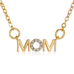 Fashion simple English letter necklace mother pendant clavicle chain MOM mother's day necklace