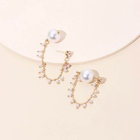 Boucles d'oreilles en perles de créateurs coréens sens haut de gamme de longues boucles d'oreilles en strass à gland nihaojewelry's discount tags