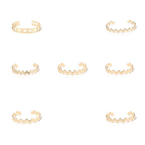 Roman numeral open bracelet fashion style women's gold hollow geometric irregular bracelet jewelry wholesale nihaojewelry's discount tags