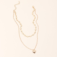 Korean necklaces fashion girls love pendant necklace simple fashion double love chain clavicle necklace