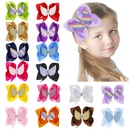 children angel wings bow hairpin girl solid color 6 inch bow clip 16 colors hair clips wholesalepicture7