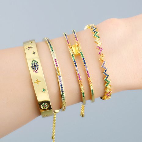 Bohemian Rainbow Bracelet Retro all-match Open Bangle Jewelry Gift wholesale nihaojewelry's discount tags