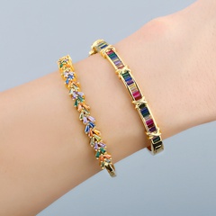 Couleur zircon bracelet femmes mode originale coloré géométrique bracelet ouvert boutique bijoux en gros nihaojewelry