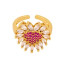 Fashion allmatch ring women copper ring micro diamond zircon love open ring wholesale nihaojewelrypicture13