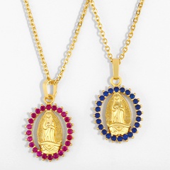 golden Virgin Mary pendant necklace religious ladies necklace jewelry wholesale nihaojewelry