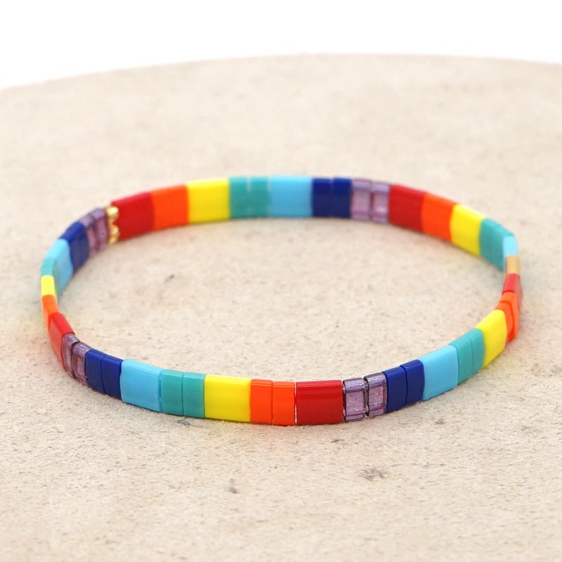fashion bohemian beach style tila beaded rainbow bracelet jewelry wholesale nihaojewelry