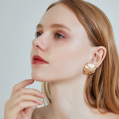 new s925 silver needle earrings alloy geometric round flower earrings wholesale nihaojewelry
