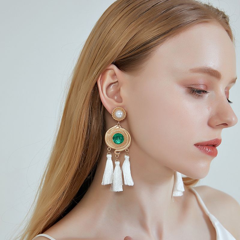 New 925 Silver Needle Palace style Baroque Pearl Earrings Bohemian Long Tassel Earrings wholesale nihaojewelry