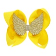 children angel wings bow hairpin girl solid color 6 inch bow clip 16 colors hair clips wholesalepicture14