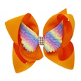 children angel wings bow hairpin girl solid color 6 inch bow clip 16 colors hair clips wholesalepicture19