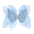 children angel wings bow hairpin girl solid color 6 inch bow clip 16 colors hair clips wholesalepicture27