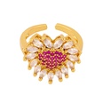 Fashion allmatch ring women copper ring micro diamond zircon love open ring wholesale nihaojewelrypicture15