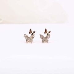 Fashion new style trend butterfly earrings  simple s925 silver needle earrings