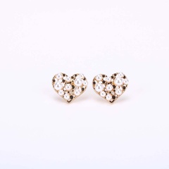 Fashion S925 silver needle love pearl earrings for women Korean simple alloy earrings wild earrings nihaojewelry