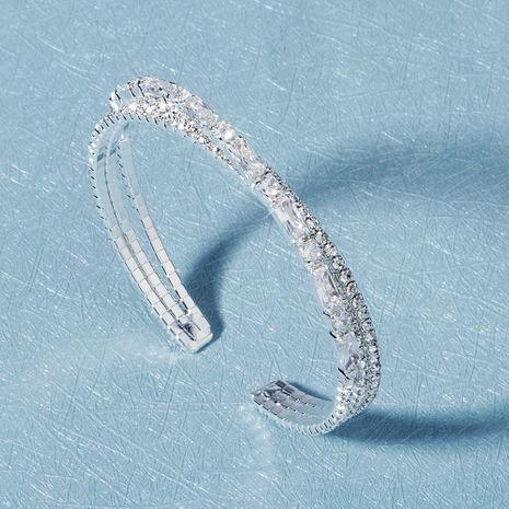 new simple  cross open bracelet light luxury zircon bracelet wholesale nihaojewelry NHHS236855's discount tags