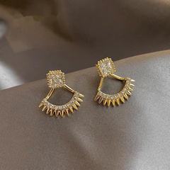Fashion 925 needle hollow fan-shaped zircon earrings fairy earrings nihaojewelry wholesale