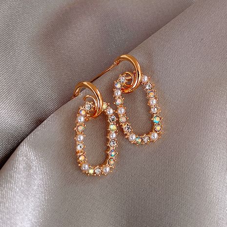 Fashion 925 silver needle ring pearl  Korean wild geometric earrings nihaojewelry wholesale's discount tags